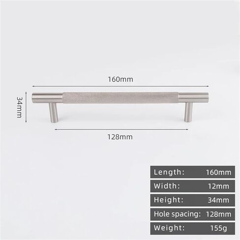 نحاس صلب منقوش 500 مم مقبض طويل درج T-مقبض خزانة نيكل 1 قطعة (8838-128) in Kuwait