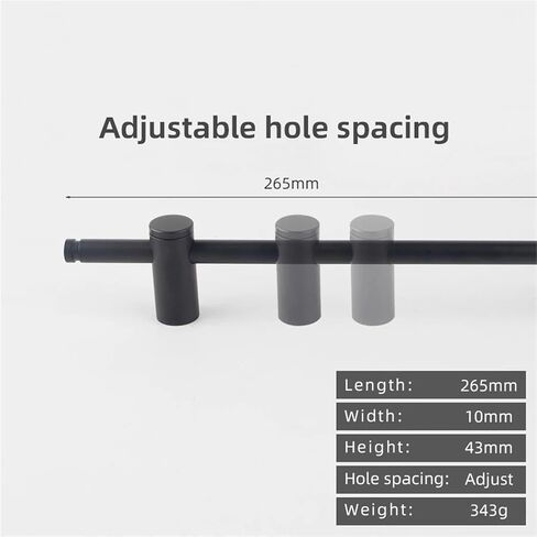 الصلبة النحاس مقبض طويل العتيقة خزانة درج سحب قابل للتعديل منشفة الحمام رف 1 قطعة (Length-265mm-BLK) in Saudi Arabia