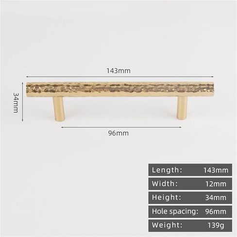 مطرقة نحاسية صلبة منقوشة بمقبض طويل درج مطبخ دائري 14.96 بوصة خزانة 1 قطعة (6-143 مللي متر-96 مللي متر) in Kuwait
