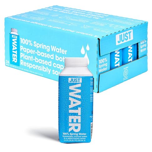 JUST Water - 100% Spring Water, Naturally Alkaline, 8.0 pH - Plant-Based, BPA Free, Sustainable and Fully Recyclable Boxed Water Bottle - Eco-Friendly - 1L / 33.8 Fl Oz (Pack of 6) in Saudi Arabia