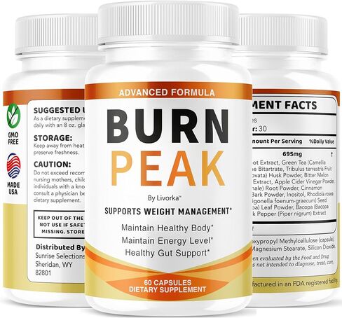 كبسولات BurnPeak ذات تركيبة متميزة متقدمة وطبيعية بالكامل، 60 كبسولة لمدة شهر واحد in Saudi Arabia