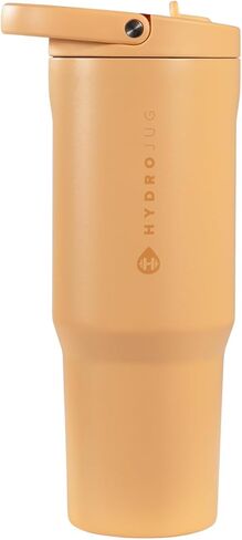 HydroJug Sport - كوب من الفولاذ المقاوم للصدأ مزود بماصة، معزول بالفراغ، زجاجة مياه مانعة للتسرب سعة 32 أونصة، تصميم مريح، قابل لإعادة الاستخدام، آمن للاستخدام في غسالة الأطباق، قاعدة مطاطية، متين للصالة الرياضية أو في الهواء الطلق، القطيفة in Kuwait