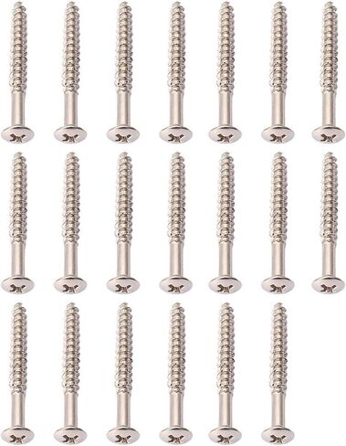 20 قطعة من براغي تثبيت رقبة الجيتار من الفولاذ المقاوم للصدأ، براغي تثبيت لوحة رقبة الجيتار الكهربائي احترافية لرؤوس آلات الجيتار، 4.5 × 0.5 سم/11.1 × 0.19 بوصة (اللون: فضي) in Kuwait