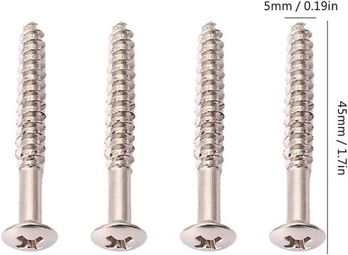 20 قطعة من براغي تثبيت رقبة الجيتار من الفولاذ المقاوم للصدأ، براغي تثبيت لوحة رقبة الجيتار الكهربائي احترافية لرؤوس آلات الجيتار، 4.5 × 0.5 سم/11.1 × 0.19 بوصة (اللون: فضي) in Kuwait