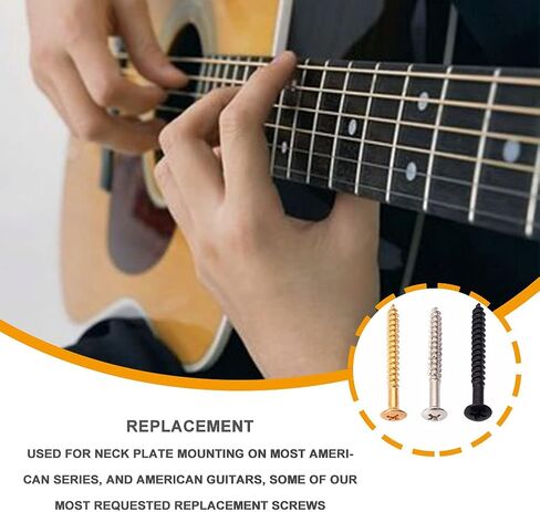 20 قطعة من براغي تثبيت رقبة الجيتار من الفولاذ المقاوم للصدأ، براغي تثبيت لوحة رقبة الجيتار الكهربائي احترافية لرؤوس آلات الجيتار، 4.5 × 0.5 سم/11.1 × 0.19 بوصة (اللون: فضي) in Kuwait