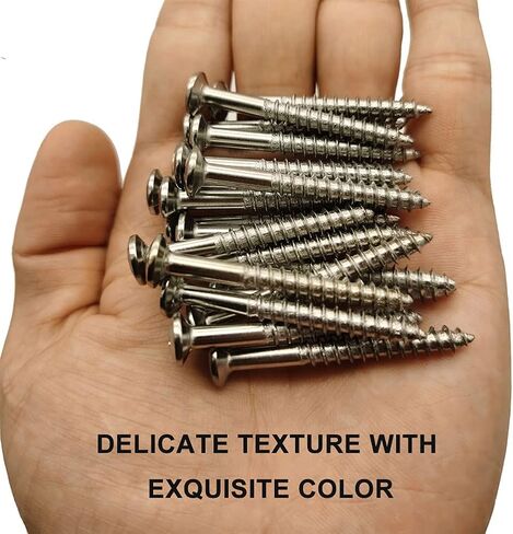 20 قطعة من براغي تثبيت رقبة الجيتار من الفولاذ المقاوم للصدأ، براغي تثبيت لوحة رقبة الجيتار الكهربائي احترافية لرؤوس آلات الجيتار، 4.5 × 0.5 سم/11.1 × 0.19 بوصة (اللون: فضي) in Kuwait