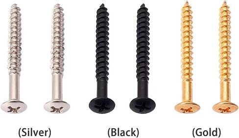 20 قطعة من براغي تثبيت رقبة الجيتار من الفولاذ المقاوم للصدأ، براغي تثبيت لوحة رقبة الجيتار الكهربائي احترافية لرؤوس آلات الجيتار، 4.5 × 0.5 سم/11.1 × 0.19 بوصة (اللون: فضي) in Kuwait