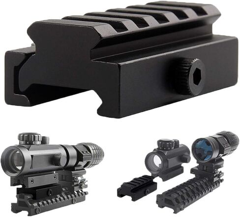 Fazee Picatinny Riser Mount، 2 حزمة 5 فتحات محول السكك الحديدية منخفضة المستوى مع محول الإفراج السريع رافعة QD لمشاهد نطاق 20 مم - حجم 1/2 بوصة ارتفاع × 2.5 بوصة طول in Kuwait