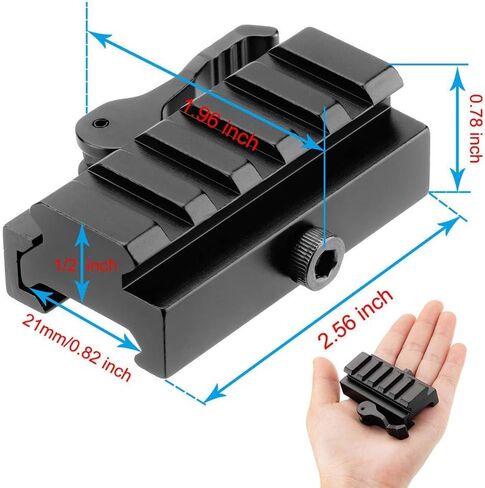 Fazee Picatinny Riser Mount، 2 حزمة 5 فتحات محول السكك الحديدية منخفضة المستوى مع محول الإفراج السريع رافعة QD لمشاهد نطاق 20 مم - حجم 1/2 بوصة ارتفاع × 2.5 بوصة طول in Kuwait