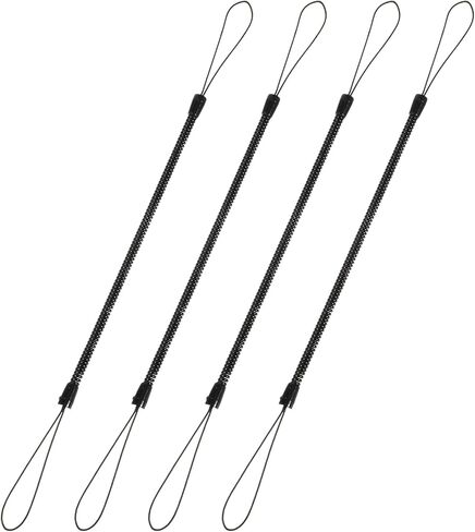 Ymapinc 4Pcs Pen Leash, Stylus Pen Tether, Plastic Elastic Tether Lanyard for Touch Pens Black Retractable Anti-Lose Tablet Pens Pen Leash for Clipboard Coil Lanyard, Black in Saudi Arabia