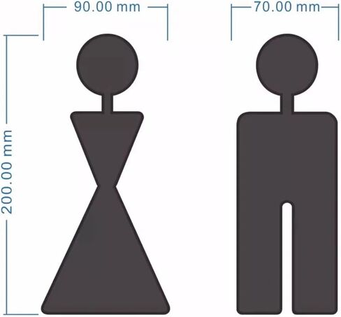 لافتة مضيئة للمرحاض، مصباح LED للمرحاض، قطعتان من الفولاذ المقاوم للصدأ للرجال والنساء، لافتة حمام للرجال والنساء، حامل للتعليق على الحائط، لمول البار، خدمة الحمامات العامة in Kuwait