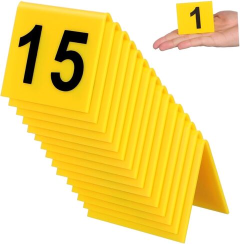 Toyvian 15pcs Table Number Markers for Restaurants and Crime Scene Decorations Evidence Markers Background and Letters for Detective Games and Party Events in Saudi Arabia