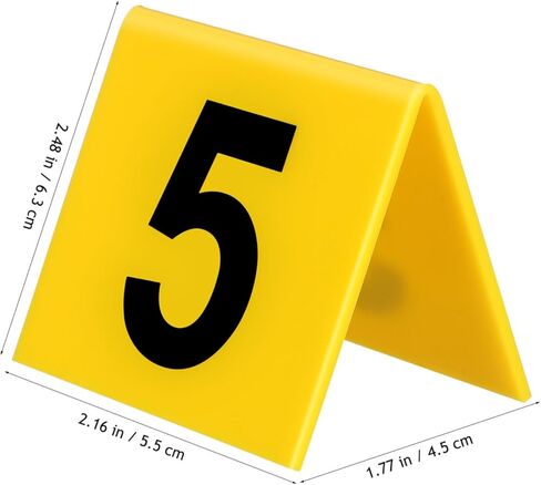 Toyvian 15pcs Table Number Markers for Restaurants and Crime Scene Decorations Evidence Markers Background and Letters for Detective Games and Party Events in Saudi Arabia