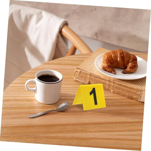 Toyvian 15pcs Table Number Markers for Restaurants and Crime Scene Decorations Evidence Markers Background and Letters for Detective Games and Party Events in Saudi Arabia