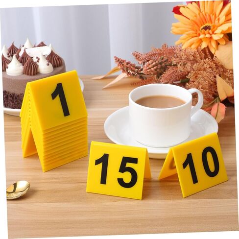 Toyvian 15pcs Table Number Markers for Restaurants and Crime Scene Decorations Evidence Markers Background and Letters for Detective Games and Party Events in Saudi Arabia