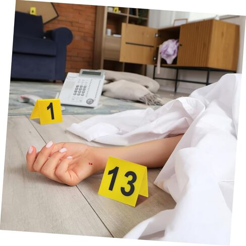 Toyvian 15pcs Table Number Markers for Restaurants and Crime Scene Decorations Evidence Markers Background and Letters for Detective Games and Party Events in Saudi Arabia