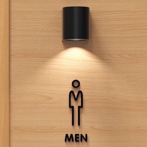 Women Mens Toilet Raised Sign,LED Restroom Sign with Lamp, Acrylic Light Up Bathroom Sign,Wall Mounted,for Office or Business,Door or Wall, Black(B) in Saudi Arabia