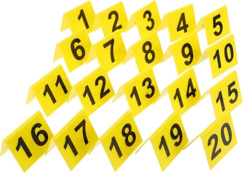 Toyvian 20pcs Acrylic Evidence Numbers Crime Scene Markers Reusable Table Numbers for Restaurant Detective Scene Double-Sided Fillable in Saudi Arabia