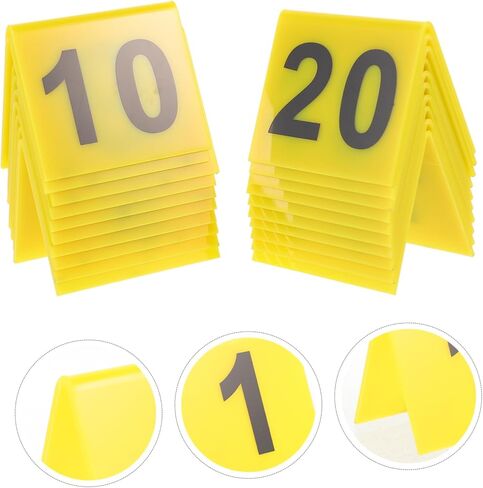 Toyvian 20pcs Acrylic Evidence Numbers Crime Scene Markers Reusable Table Numbers for Restaurant Detective Scene Double-Sided Fillable in Saudi Arabia