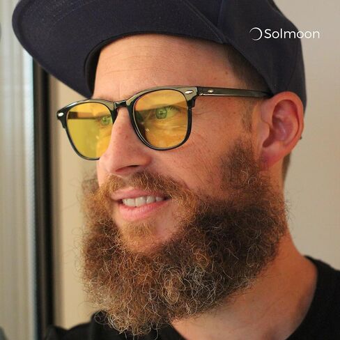 Solmoon - Blue Light Blocking Glasses - Sunset Yellow Lens and Deep Night Red Lens, American Tritan™ BPA Free Lenses Blue Light Glasses Men & Women Set2 - Red Lens Biohacker in Saudi Arabia