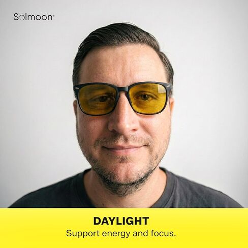 Solmoon - Blue Light Blocking Glasses - Sunset Yellow Lens + Deep Night Red Lens, American Tritan™ BPA-Free Lenses, Includes 2 Pouches & Cleaning Cloth - Men & Women Red Lens Glasses in Saudi Arabia