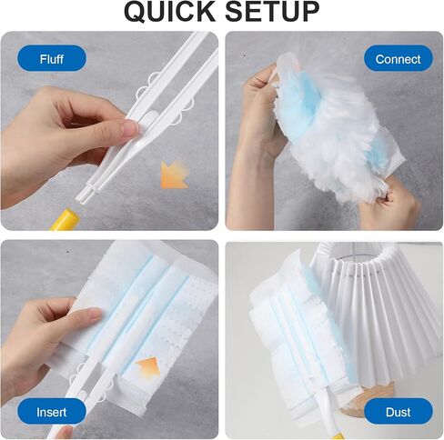Duster Refills 60 Count Static Dust Removal Brush 180° Multi-Surface Bulk Electrostatic Microfiber, Heavy Duty Disposable Dusting Replacement Heads Compatible with Swiffer Duster Refills in Saudi Arabia