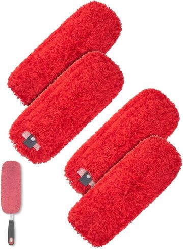 Microfiber Duster Refills Compatible with OXO Good Grips Hand Duster, Reusable Dusters Refill Washable Head Replacement for OXO Extendable Dusters for Cleaning -2 Pack, Red in Saudi Arabia