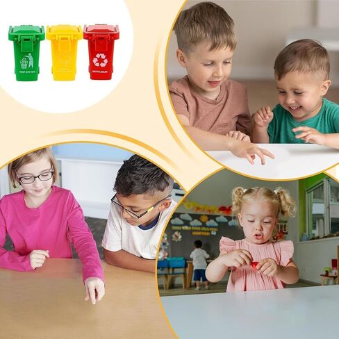 3 قطع سلة مهملات صغيرة ملونة للمكتب، حامل أقلام قمامة القمامة، حامل قلم رصاص سلة إعادة التدوير، علب قمامة شاحنة القمامة المصغرة، لعبة شاحنة سلة المهملات الصغيرة الفريدة مع عجلات غطاء in Kuwait
