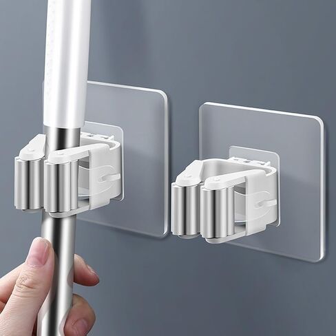 2 Pack Broom Holder Wall Mount Garden Laundry Room Mop Tool Organizer Garage Storage Rack in Saudi Arabia