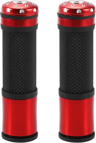 Motoforti 7/8" 22mm 15/16" 24mm Universal Motorcycle Hand Grips Cover Rubber Aluminum Alloy Handlebar Grips for Motorcycle Scooter Bicycle ATV Black Red 1 Pair in Saudi Arabia