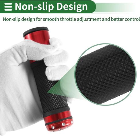 Motoforti 7/8" 22mm 15/16" 24mm Universal Motorcycle Hand Grips Cover Rubber Aluminum Alloy Handlebar Grips for Motorcycle Scooter Bicycle ATV Black Red 1 Pair in Saudi Arabia
