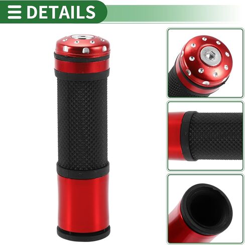 Motoforti 7/8" 22mm 15/16" 24mm Universal Motorcycle Hand Grips Cover Rubber Aluminum Alloy Handlebar Grips for Motorcycle Scooter Bicycle ATV Black Red 1 Pair in Saudi Arabia