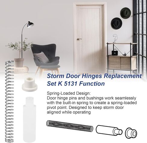 k 5131 Storm Door Hinge Pin Repair Kit, Storm Door Hardware Kit with 2-9/16'' Storm Door Spring,5/16'' Door Pins and Bushings Kit, Door Hinge Repair Kit Fit for Andersen Emco Storm Door Hinges Parts in Kuwait