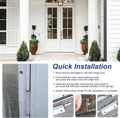 k 5131 Storm Door Hinge Pin Repair Kit, Storm Door Hardware Kit with 2-9/16'' Storm Door Spring,5/16'' Door Pins and Bushings Kit, Door Hinge Repair Kit Fit for Andersen Emco Storm Door Hinges Parts in Kuwait