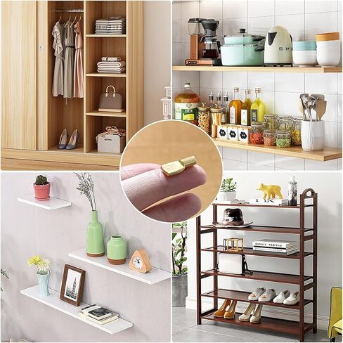40Pcs 5mm Gold Shelf Pins, Cabinet Shelf Support Pegs, Spoon Shaped Metal Shelf Holders for Kitchen Cabinets, Bookshelves and Furniture, Hardware Kit in Saudi Arabia
