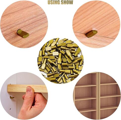 40Pcs 5mm Gold Shelf Pins, Cabinet Shelf Support Pegs, Spoon Shaped Metal Shelf Holders for Kitchen Cabinets, Bookshelves and Furniture, Hardware Kit in Saudi Arabia