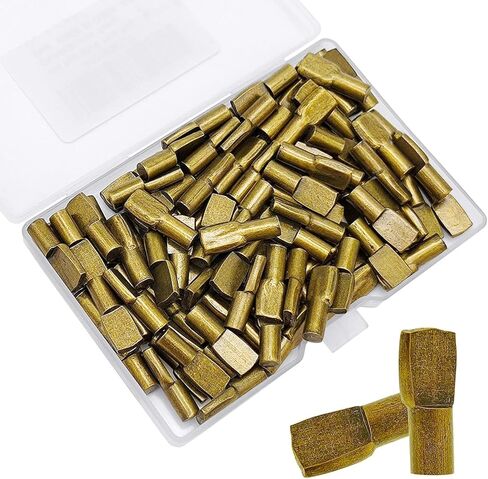 40Pcs 5mm Gold Shelf Pins, Cabinet Shelf Support Pegs, Spoon Shaped Metal Shelf Holders for Kitchen Cabinets, Bookshelves and Furniture, Hardware Kit in Saudi Arabia
