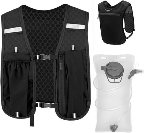 سترة جري مع مثانة مياه سعة 2 لتر، حقيبة ظهر عاكسة للترطيب خفيفة الوزن للنساء والرجال والمشي لمسافات طويلة وركوب الدراجات والتسلق والتخييم وركوب الدراجات والركض والسباق in Kuwait