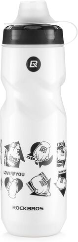 ROCKBROS Bike Water Bottle 24oz,Leak-Proof No-Spill Lid with Dust Cap,BPA-Free PP5 Plastic & TPE Spout,Squeeze Design for Cycling,Gym,Running,Hiking,Sports,Cool Grey in Kuwait