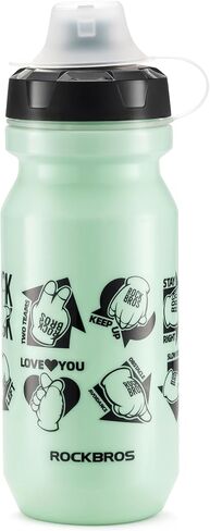 ROCKBROS Bike Water Bottle 24oz,Leak-Proof No-Spill Lid with Dust Cap,BPA-Free PP5 Plastic & TPE Spout,Squeeze Design for Cycling,Gym,Running,Hiking,Sports,Cool Grey in Kuwait