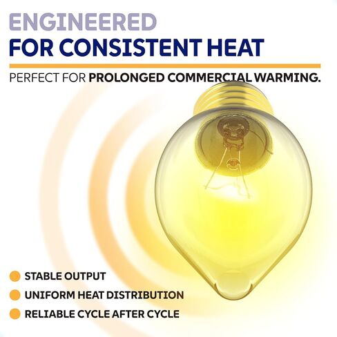 Food Warmer Lamp Bulbs Compatible with Hatco 02.30.043.00, E26 Base Commercial Food Warming Buffet Restaurant Heat Bulbs, High Temp Shatter Resistant Safety Light Bulb, 60W, 4 Pack in Kuwait