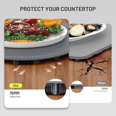 Food Warming Mat, Foldable Electric Warming Tray with 6 Temp Setting, Full-Surface Heat, 4 Hours Auto-Off, Nano Silicone Material, food warmer mat for Buffet, Home Party, Dinner, Grey in Saudi Arabia