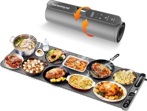 Food Warming Mat, FZF Electric Warming Tray, Fast Heating Portable Food Warmer for Parties Buffet with 0.5-10Hr Timer, Adjustable Temperature for Hosting, Camping, House Warming in Saudi Arabia