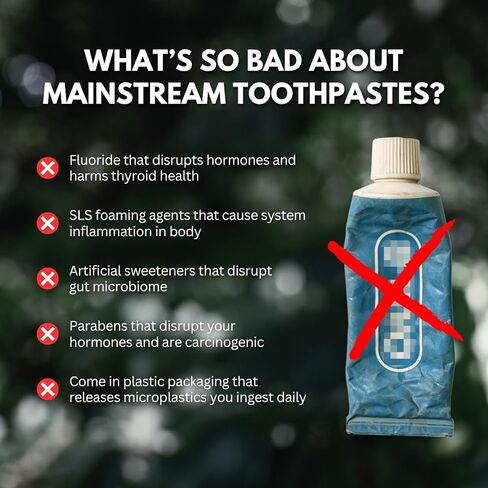 PRIMALS Fluoride-Free Toothpaste Tablets - Nano Hydroxyapatite - Zero Artificial Flavors or Plastic - Remineralizes & Whitens Teeth - 60 Count (1 Month Supply) in Kuwait