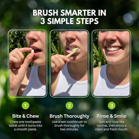 PRIMALS Fluoride-Free Toothpaste Tablets - Nano Hydroxyapatite - Zero Artificial Flavors or Plastic - Remineralizes & Whitens Teeth - 60 Count (1 Month Supply) in Kuwait