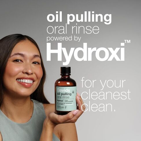 غسول الفم بزيت نانو هيدروكسيباتيت من ديفيدز، 100% زيت جوز الهند MCT، يعزز صحة الأسنان واللثة، تبييض طبيعي، زيوت أساسية لمكافحة الطاعون وإنعاش التنفس، نكهة النعناع، ​​9 أونصة in Kuwait