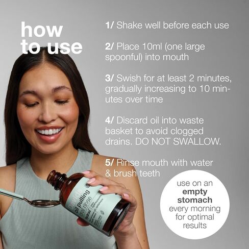 غسول الفم بزيت نانو هيدروكسيباتيت من ديفيدز، 100% زيت جوز الهند MCT، يعزز صحة الأسنان واللثة، تبييض طبيعي، زيوت أساسية لمكافحة الطاعون وإنعاش التنفس، نكهة النعناع، ​​9 أونصة in Kuwait