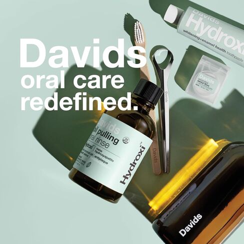 غسول الفم بزيت نانو هيدروكسيباتيت من ديفيدز، 100% زيت جوز الهند MCT، يعزز صحة الأسنان واللثة، تبييض طبيعي، زيوت أساسية لمكافحة الطاعون وإنعاش التنفس، نكهة النعناع، ​​9 أونصة in Kuwait