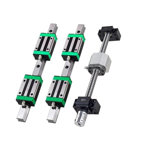 2 PCS 200-550mm Linear Guide Rails + 4 PCS HGH20CA Carriages + 1 PCS SFU1605 Ball Screw + BK/BF12 end Support + Coupling + nut housing(HGR20-500 1605-500) in Saudi Arabia