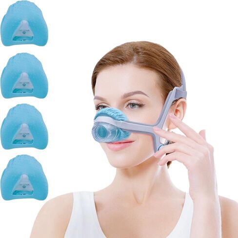 4 عبوات من بطانات قناع CPAP للأنف متوافقة مع وسائد قناع الأنف N20 متوسطة الحجم. استمتع براحة حريرية، وتقليل احمرار الوجه وعلامات الضغط لتعزيز الراحة (أزرق ثلجي) (متوسط) in Kuwait